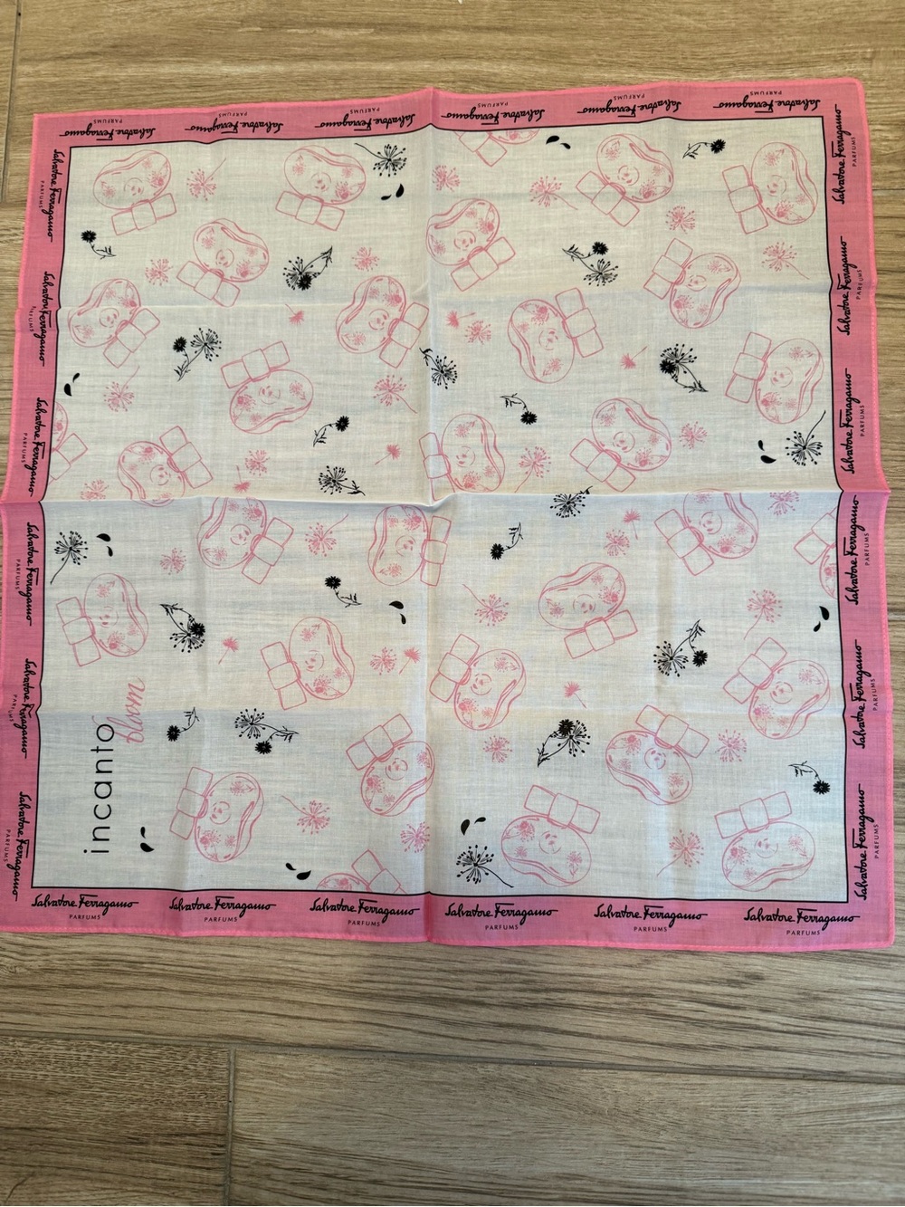 Salvatore Ferragamo Pink and Ivory Scarf